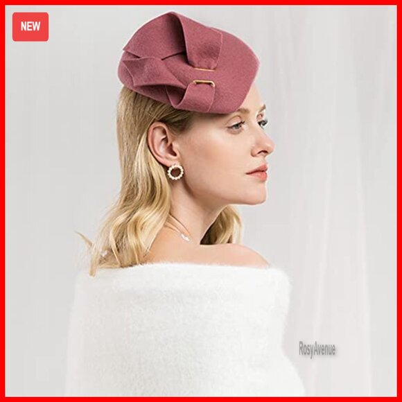 Wool Felt Fascinator Hat Women\'s Elegant Tea Party Cocktail Church Dress